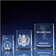 Tapered Portrait Crystal Award with 3D Laser Engraving