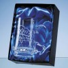 20.5cm Tiesto Conical Glass Vase with Modern Cut Pattern