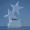 Engraved Optic Crystal Double Rising Star Award