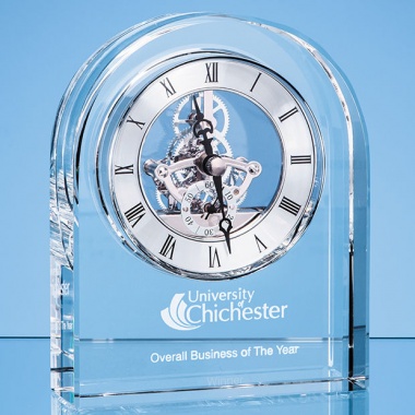 Optical Crystal Arched Clock 14.5cm
