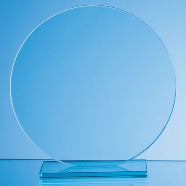 10mm Jade Glass Circle Award 20cm dia