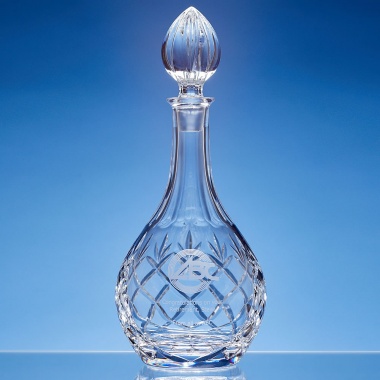 Lead Crystal Panelled Wine Decanter 1ltr