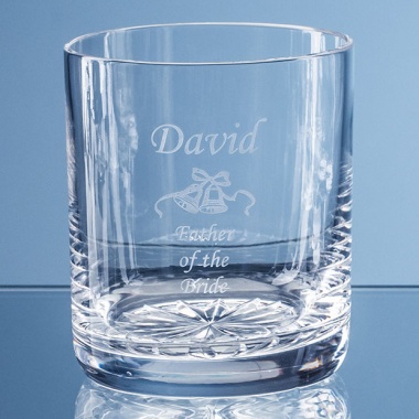 Lead Crystal Whisky Tumbler with Star Cut Base 400ml