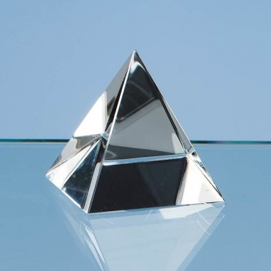 Optical Crystal 4 Sided Pyramid 5cm Tall