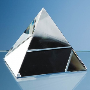 Optical Crystal 4 Sided Pyramid 9cm Tall