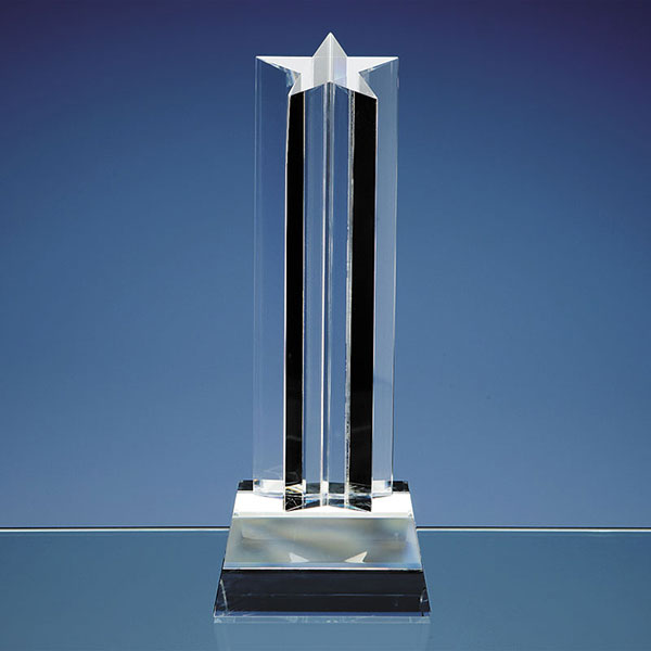 24cm Optic Crystal Mounted Star Column Award