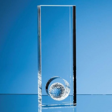 Optical Crystal Golf Ball in Hole Award 23cm