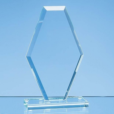Jade Glass Bevelled Edge Clipped Diamond Award 24cm x 15cm x 1cm