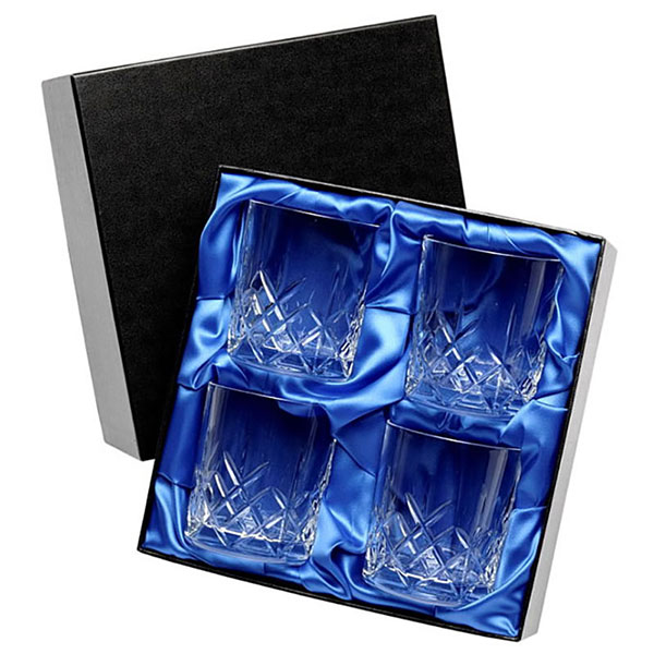 Boxed Set of Four Cut Glass Whisky Tumblers UPP363