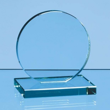 4in dia Jade Circle Flat Glass Award
