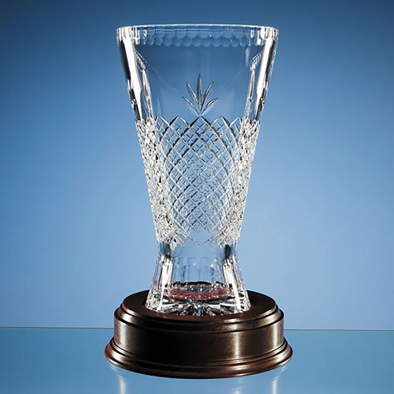 Engraved 30cm Crystal Trophy Vase