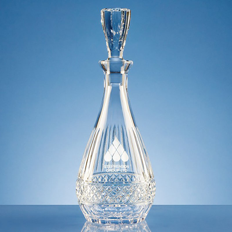 Engraved Lead Crystal Oval Wine Decanter L421