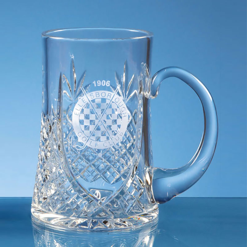 Handblown Lead Crystal Pint Glass Tankard