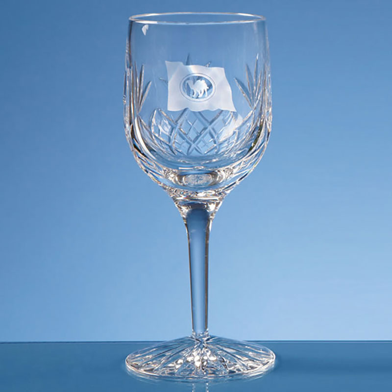 Engraved Lead Crystal Wine Glass L450
