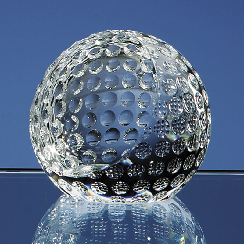 60mm dia Crystal Golf Ball Paperweight