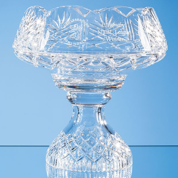 25cm Lead Crystal Scalloped Footed Bowl