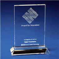 Crystal 'Ice Clear' Awards Plaque with 3D Laser Engraving
