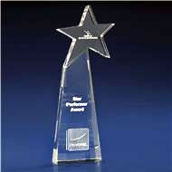 Crystal Starburst Award with 3D Laser Engraving