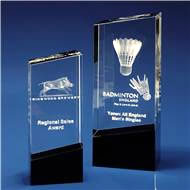Monochrome Crystal Award with 3D Laser Engraving