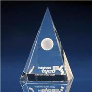 Pyramid Crystal Award with 3D Laser Engraving