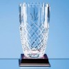 23cm Lead Crystal Panelled Barrel Vase
