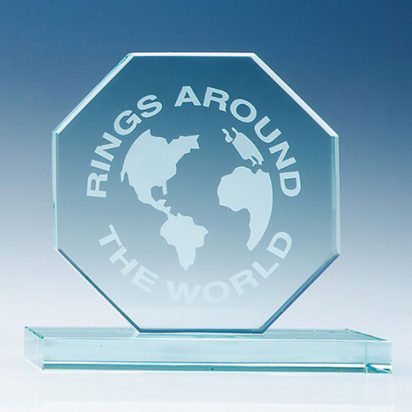 4in x 4in Jade Glass Octagon Award