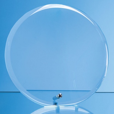 Jade Glass Bevel Edged Circle with Chrome Pin 10cm dia