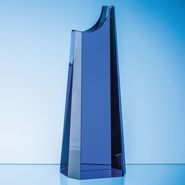 Cobalt Blue Optical Crystal Summit Award 28cm