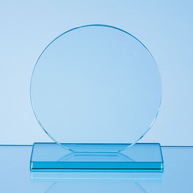 10mm Jade Glass Circle Award 10cm dia