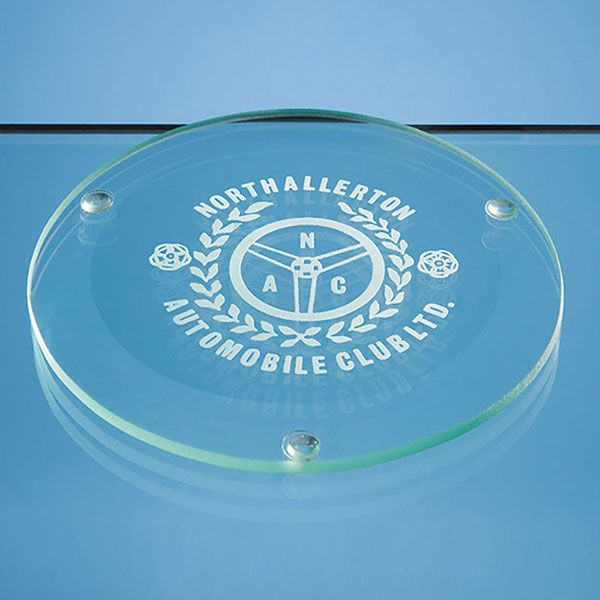 10cm Jade Glass Round Coaster