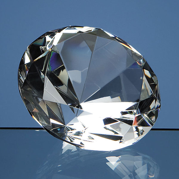 10cm Optical Crystal Diamond Paperweight L320