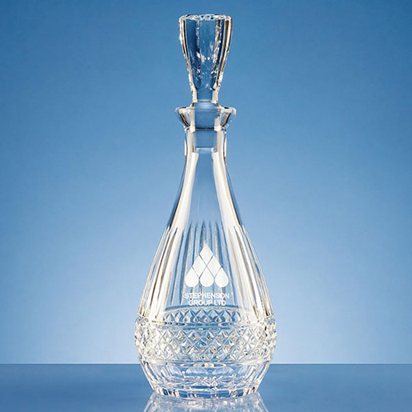 0.75ltr Lead Crystal Oval Wine Decanter L421
