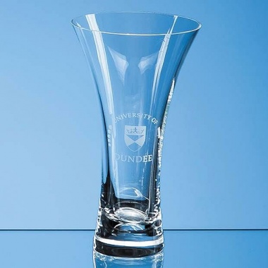 18cm Clear Glass Neptune Plain Trumpet Vase