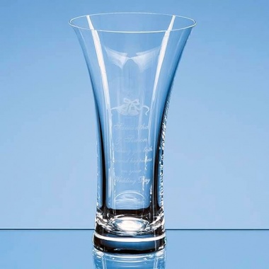 21.5cm Clear Glass Neptune Plain Trumpet Vase