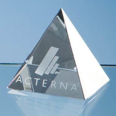 Optical Crystal 4 Sided Pyramid 6.5cm Tall