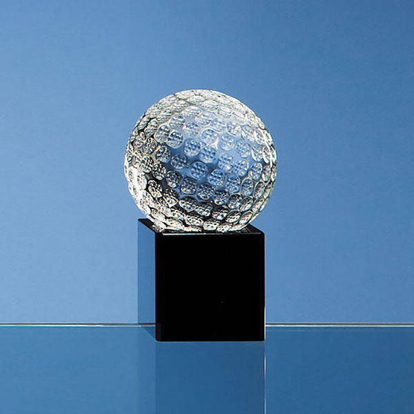 50mm Crystal Golf Ball on Black Base