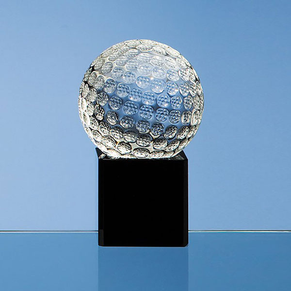60mm Crystal Golf Ball on Black Base