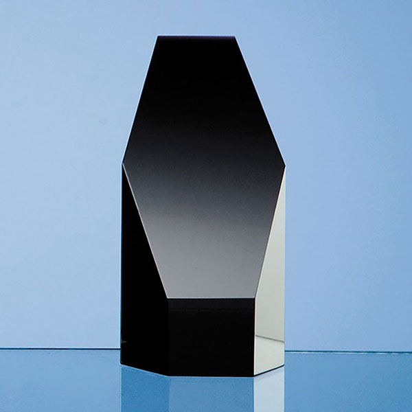 12.5cm Black Optic Crystal Hexagon Award