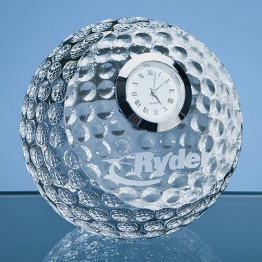 8cm Optical Crystal Golf Ball with Clock