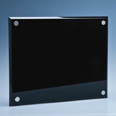 25cm x 20cm Black Glass Wall Display Plaque