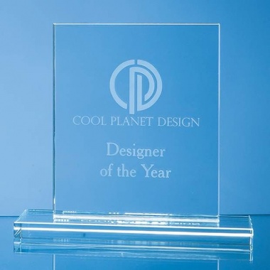 12cm x 9cm x 12mm Clear Glass Rectangle Award