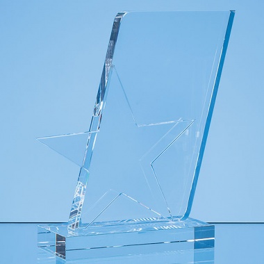 18cm Optical Crystal Mounted Angled Star Award