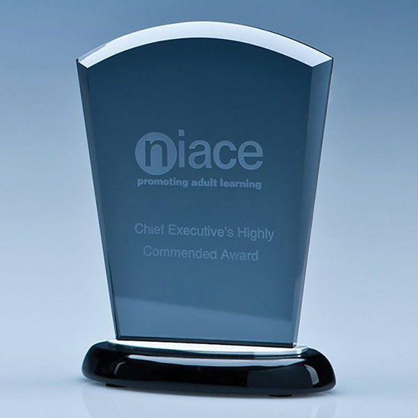 13.5cm Smoked Glass Arch Award