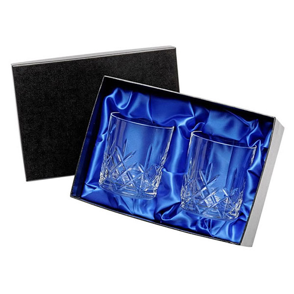 Boxed Set of Two Cut Glass Whisky Tumblers UPP362