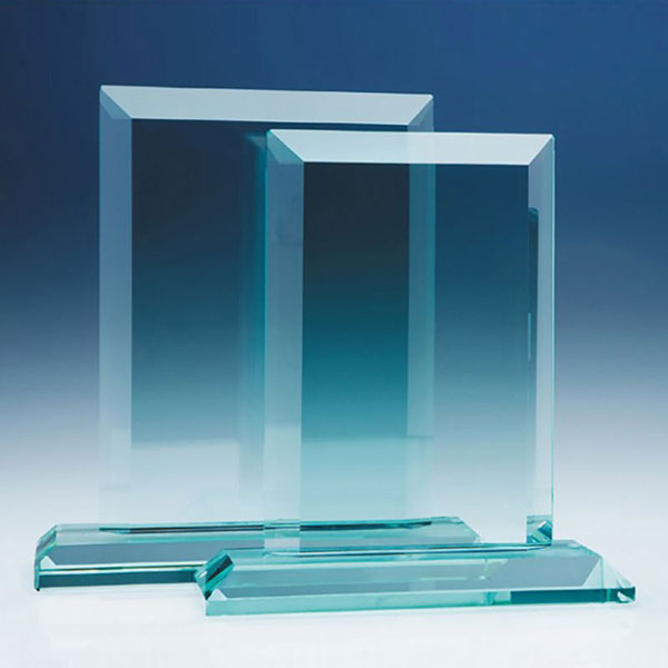 20cm Mitred Rectangle in 19mm Jade Glass