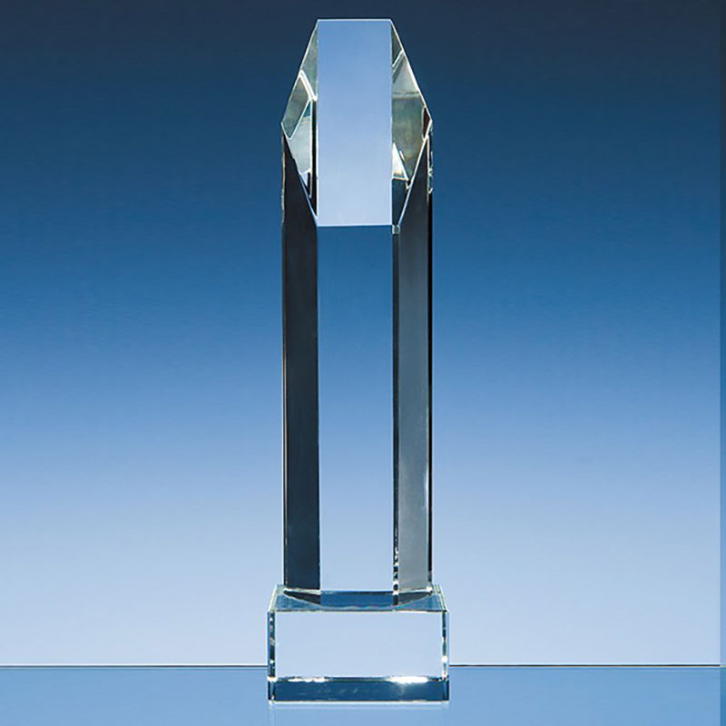 10in Optical Crystal Hexagon Award