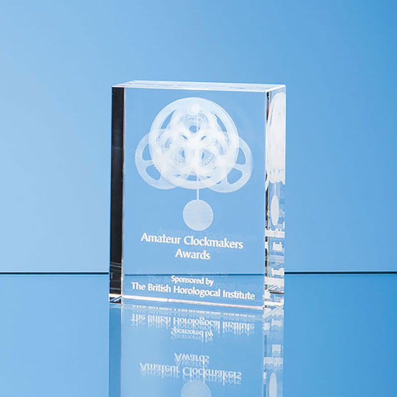 12cm x 8.5cm Optical Crystal Rectangle Award