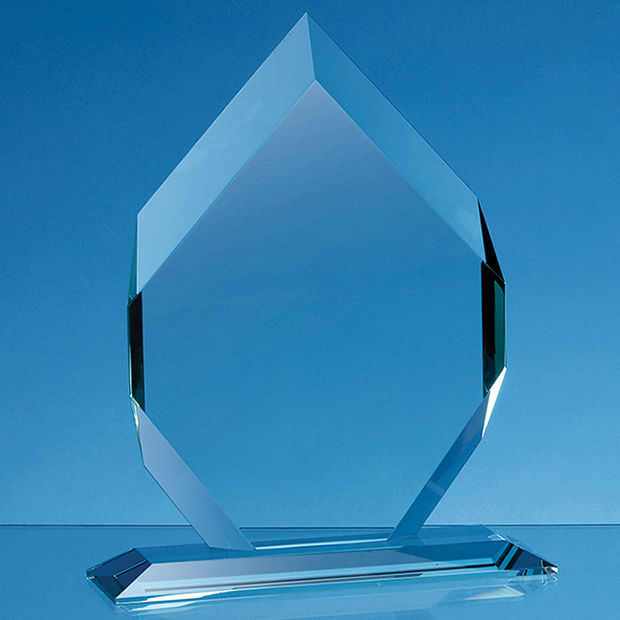 15cm x 10cm Majestic Diamond Award in 15mm Jade Glass