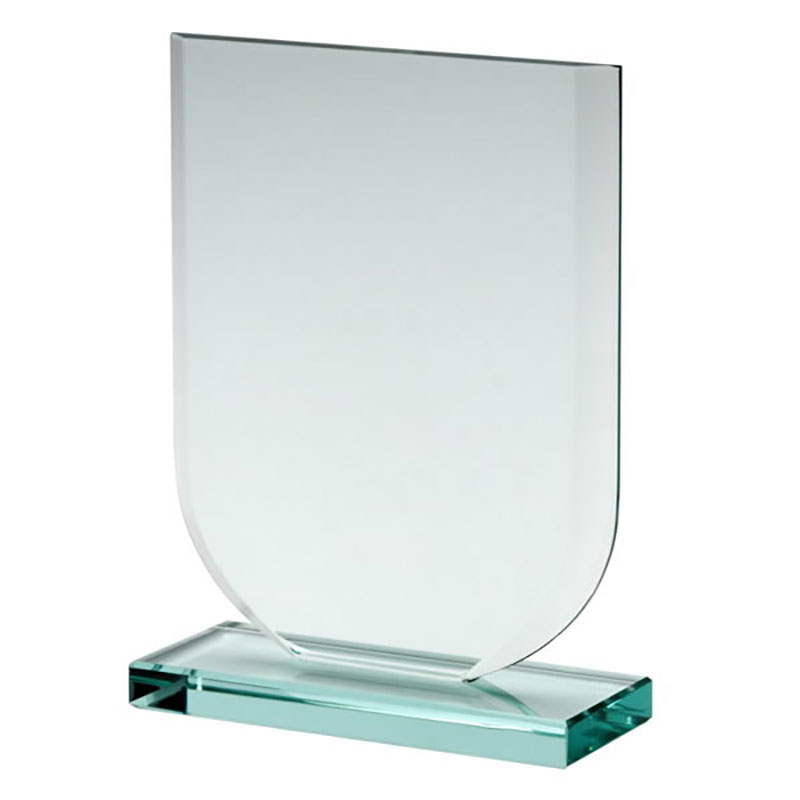 12.5cm Tall Engraved 10mm Thick Flat Glass Shield Awards