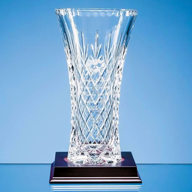 Lead Crystal Panelled Flared Vase 255mm Tall